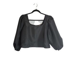 Levi's Dramatic Crop Long Sleeve Tee Black Size 1X Whimsygoth